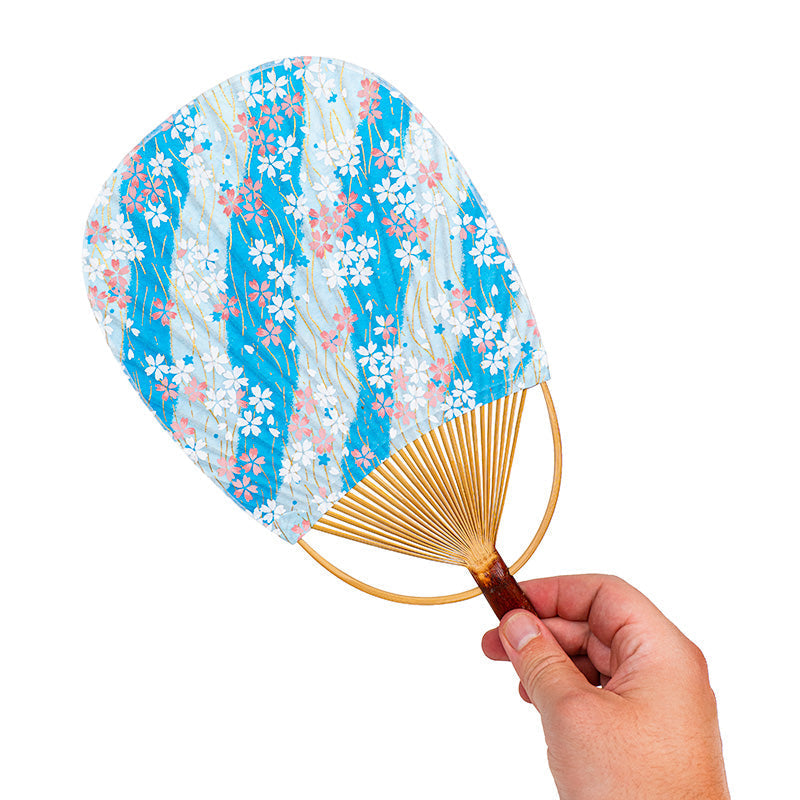 Uchiwa-viuhka Washi Sakura, Sininen