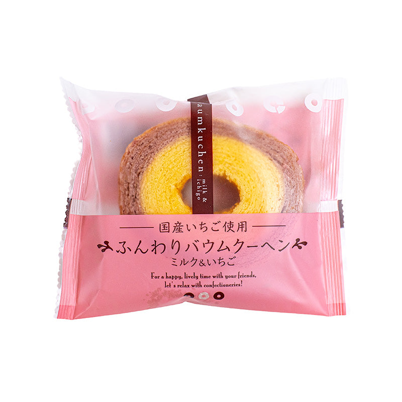 Taiyo Japanilainen Baumkuchen Maito- ja mansikkakakku