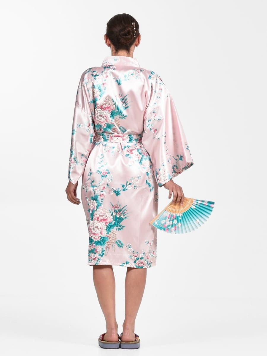 Naisten Happi Peony & Iris Kimono - Yhden kokoinen