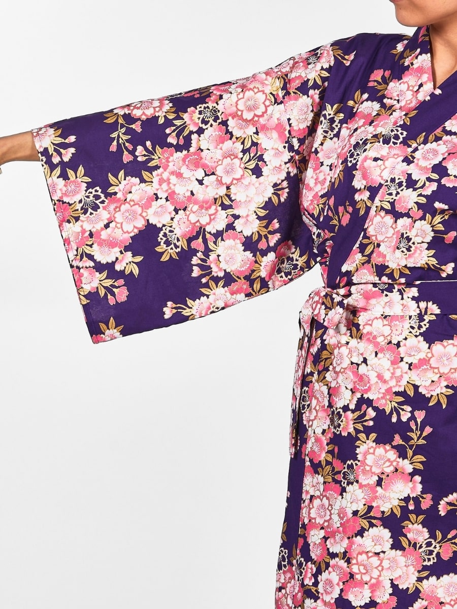 Naisten Happi Sakura Flower Kimono - Yksi kokoinen