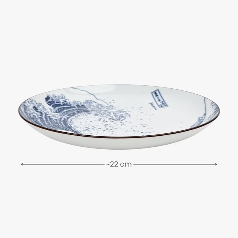 Hokusai pyöreä japanilainen lautanen