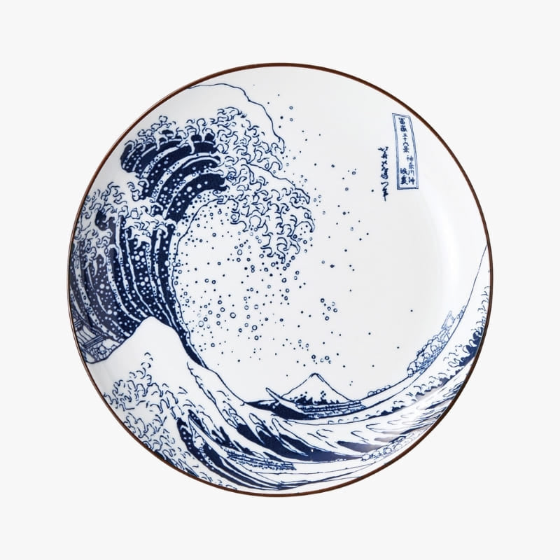 Hokusai pyöreä japanilainen lautanen