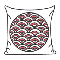housse de coussin japonaise
