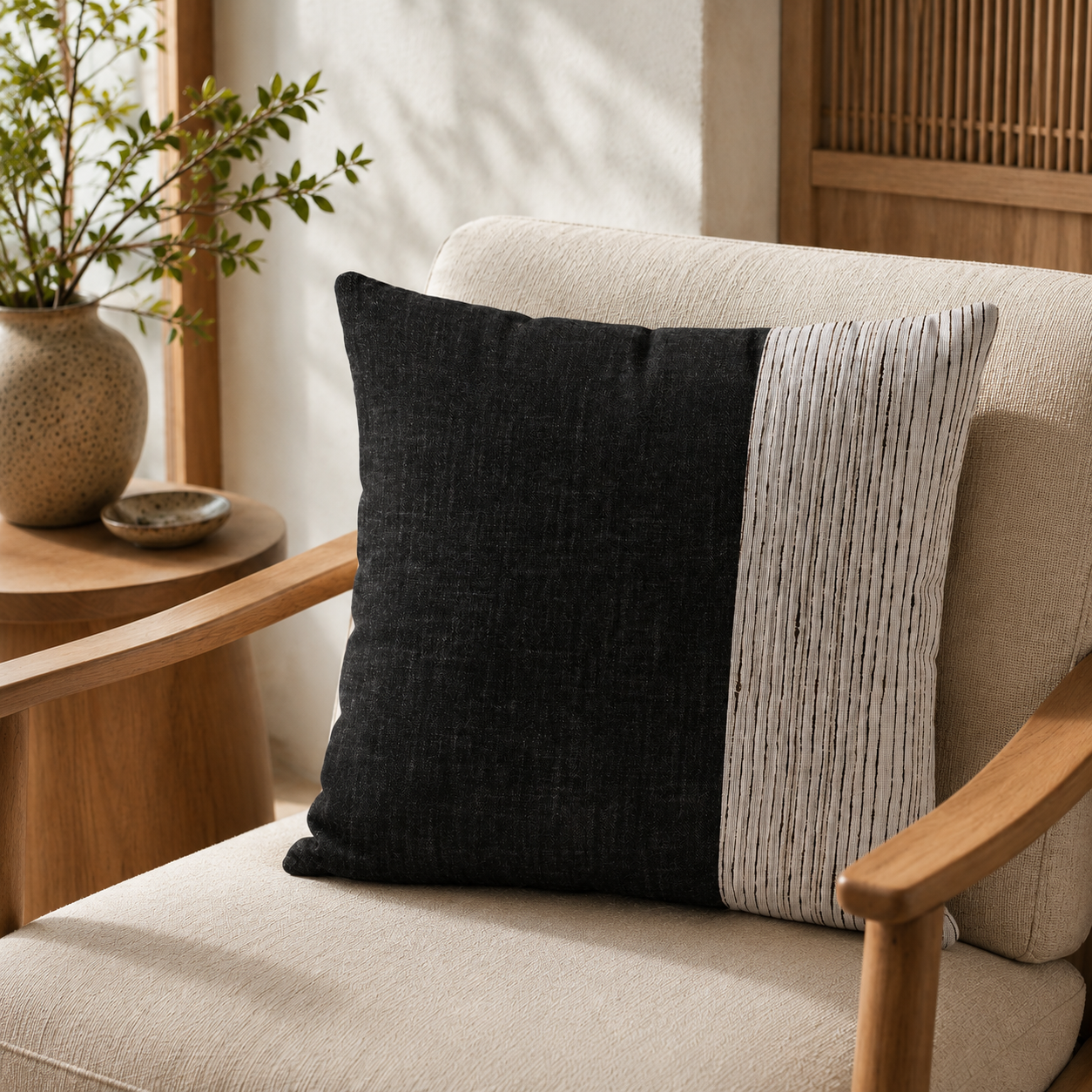 Sensuji japanilainen tyynynpäällinen ruskea