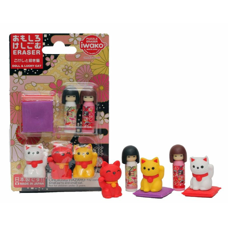 Iwako Maneki Kokeshi japanilainen pyyhekumi