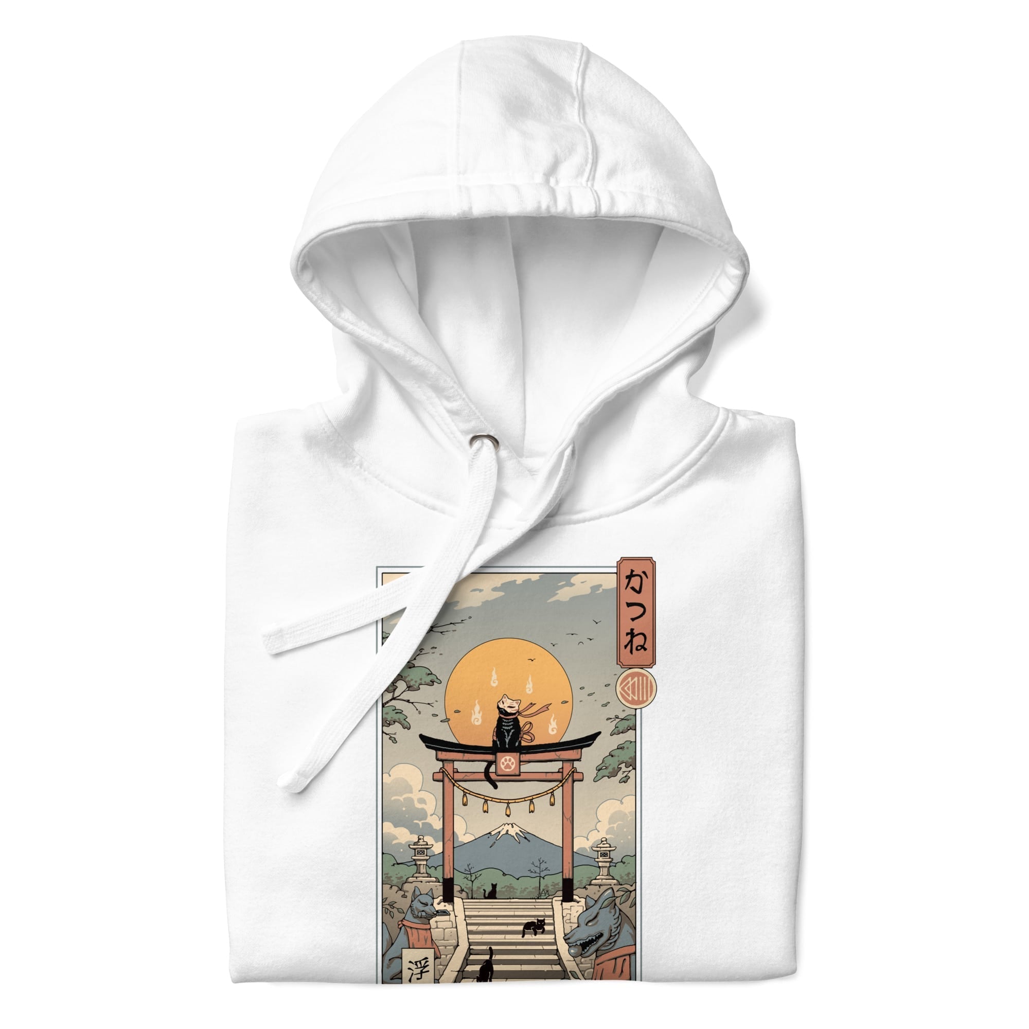 Japanilainen collegepaita Ukiyo-e Neko Inari