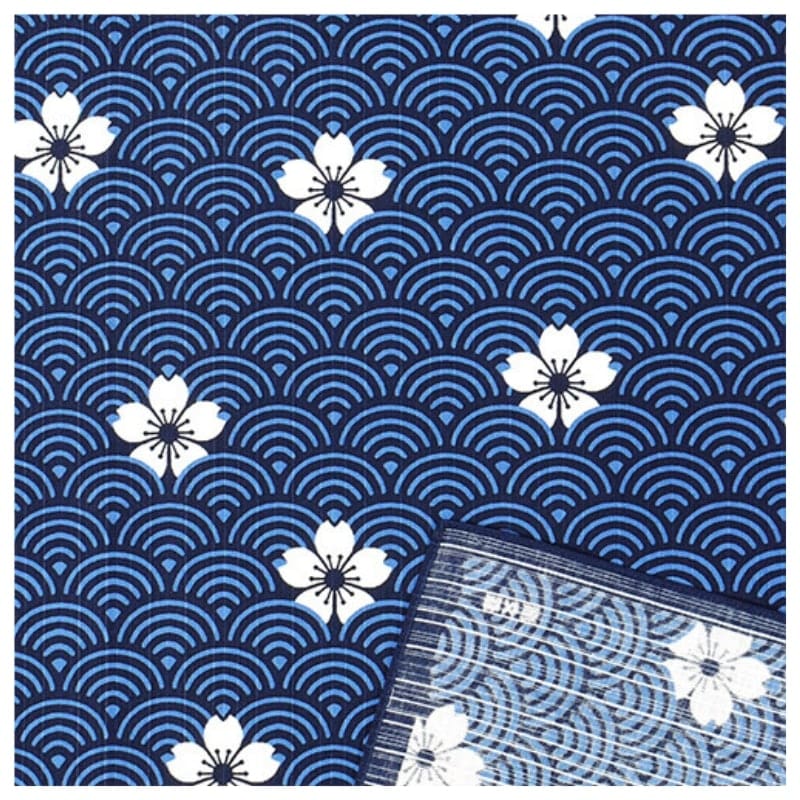 Japanilainen Furoshiki Seigaiha kuvio - 70x70 cm - 70cm x 70cm - 70cm x 70cm