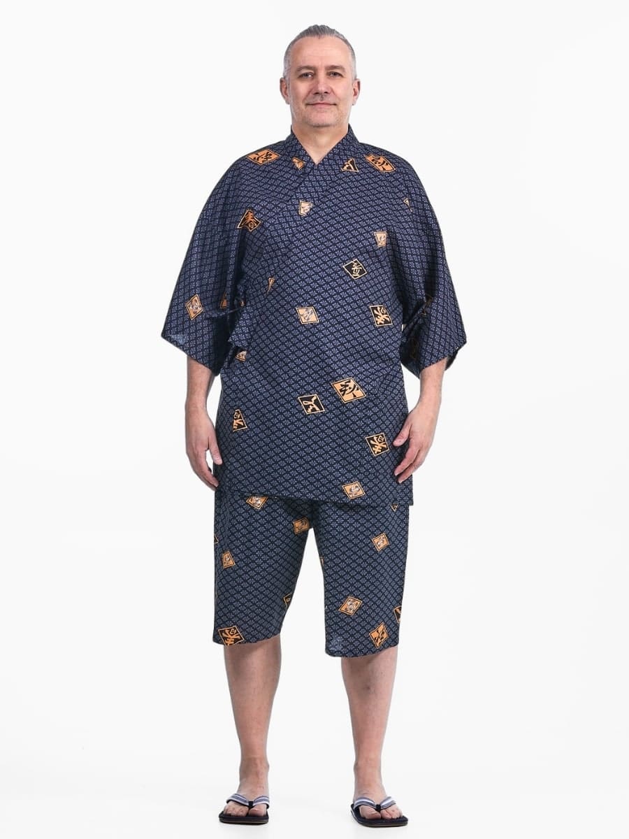 Japanilainen miesten timanttinen Jinbei - S