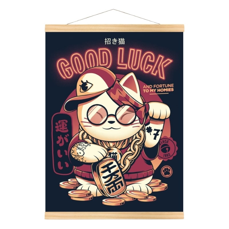 Japanilainen Maneki Neko -juliste - A3