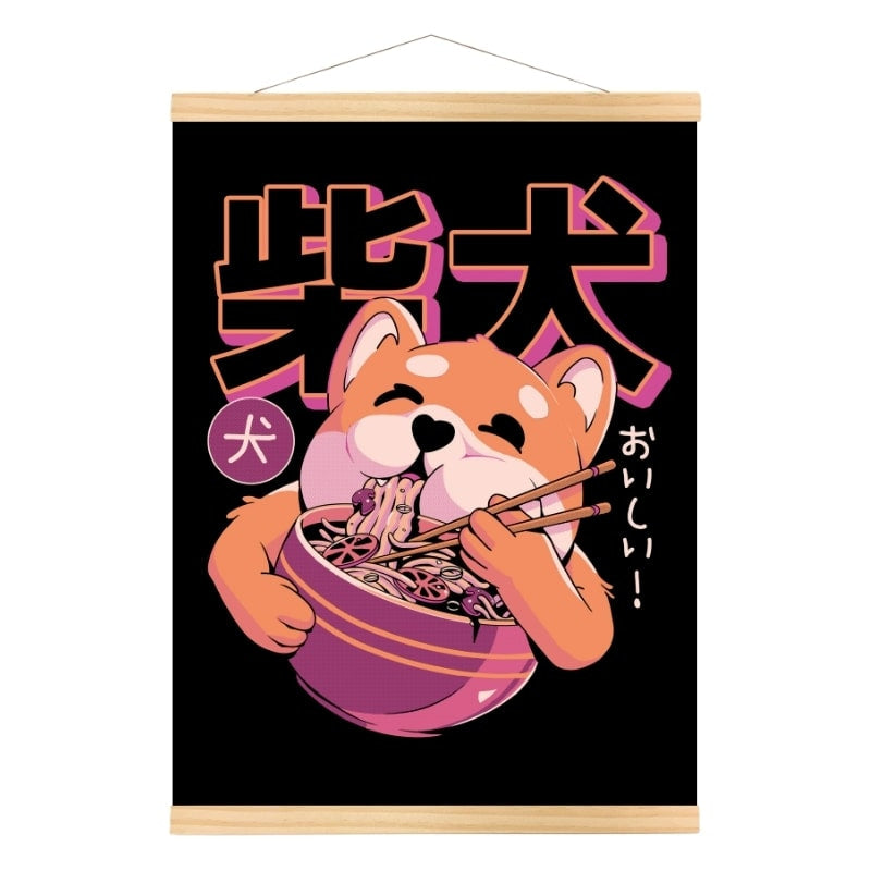 Japanilainen Shiba Noodle -juliste - A3