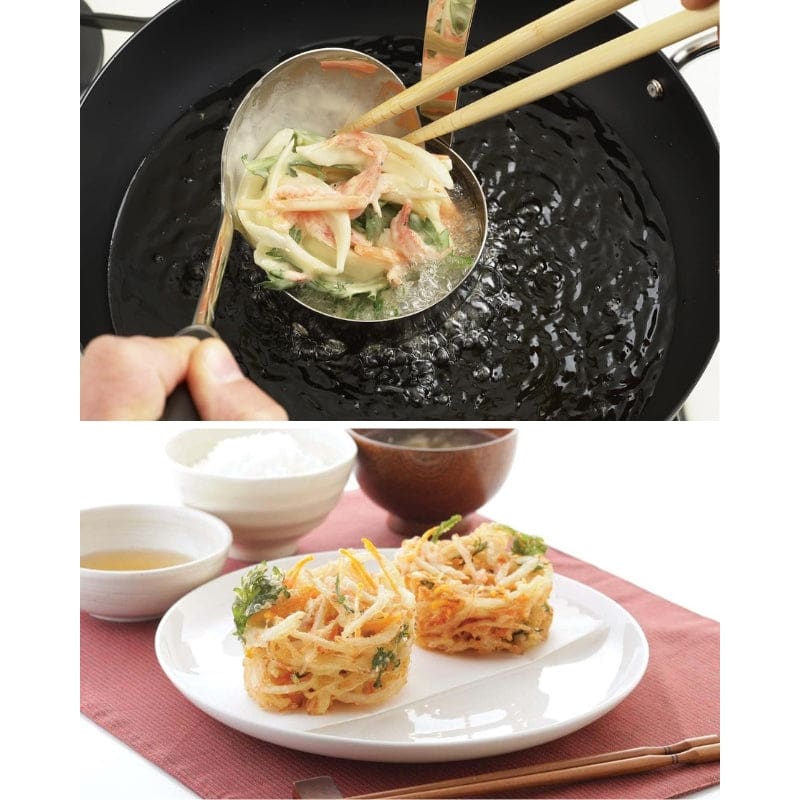Japanilainen kakiage-muotti ruostumattomasta teräksestä