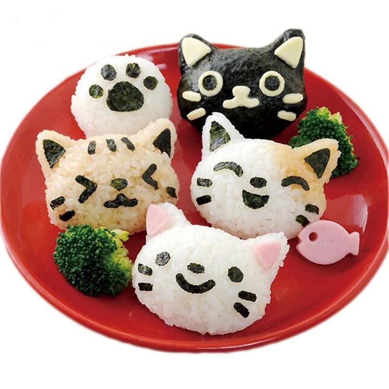 Japanilainen kissan pää Onigiri-muotti