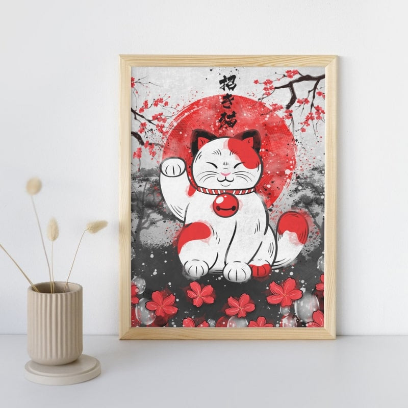 Japanilainen Lucky Cat -juliste - A3