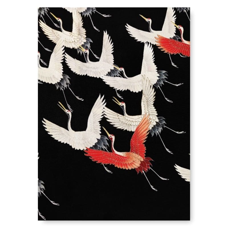 Japanilainen maalaus Kurkien lento - A3