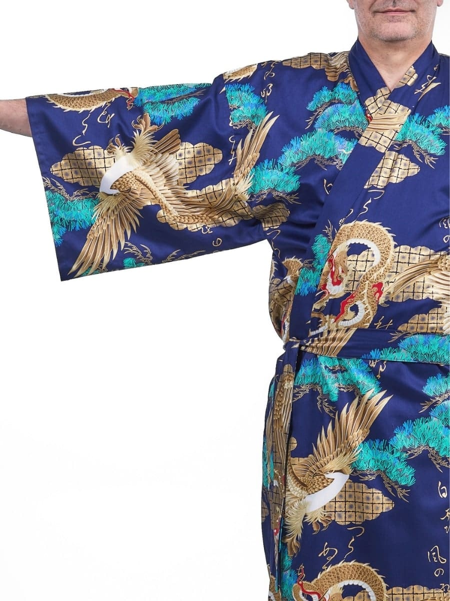 Japanilainen miesten kimono Ryū to Washi - Yhden kokoinen