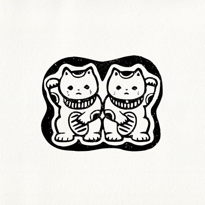 Japanilainen postimerkki Maneki Neko by Tomikohan