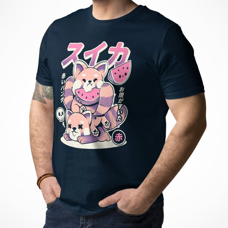 Japanilainen punainen panda T-paita