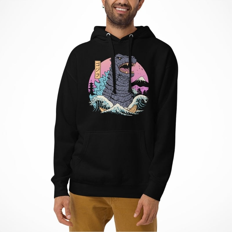 Japanilainen Retro Kaiju huppari