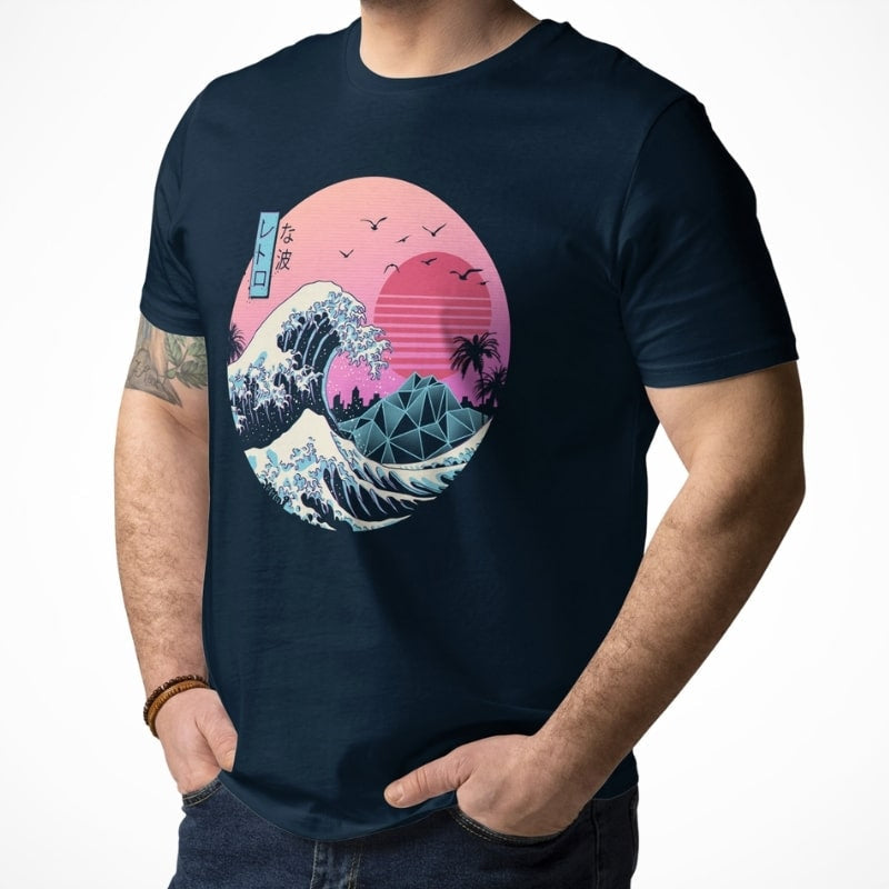 Japanilainen Retro Kanagawa T-paita