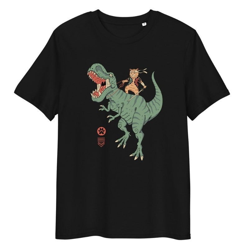 Japanilainen Neko T-Rex T-paita - S / Musta
