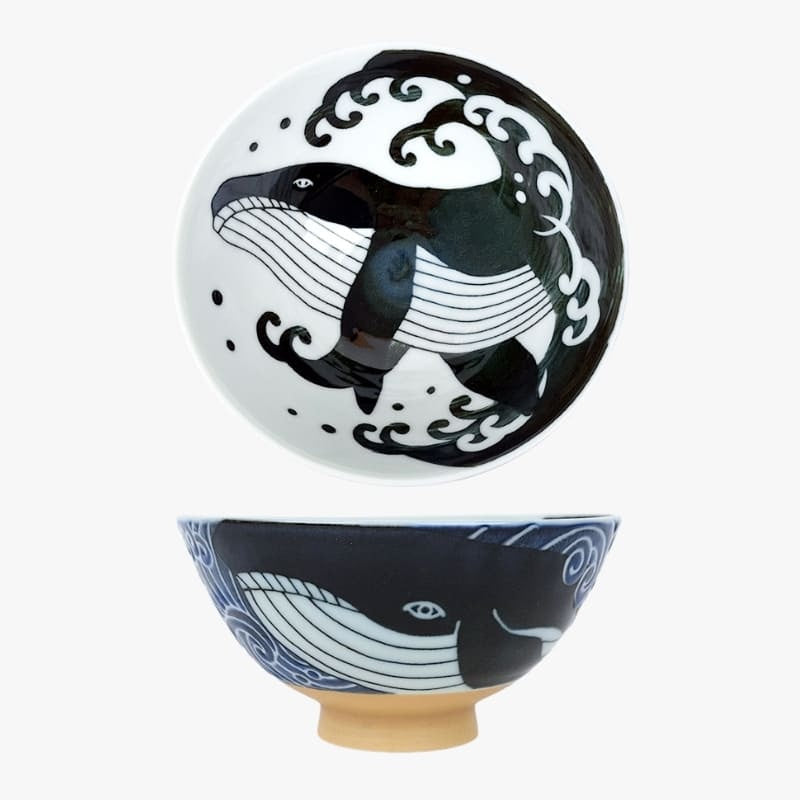 Japanilainen valas riisi kulho