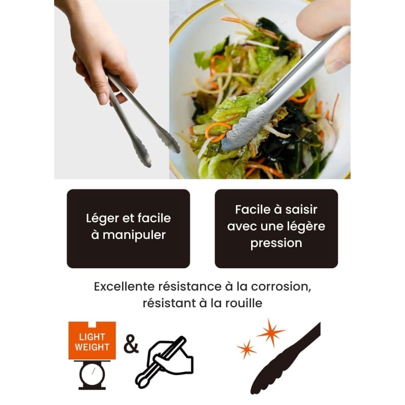 Japanilaiset ruostumattomasta teräksestä valmistetut keittiöpihdit - 18 cm