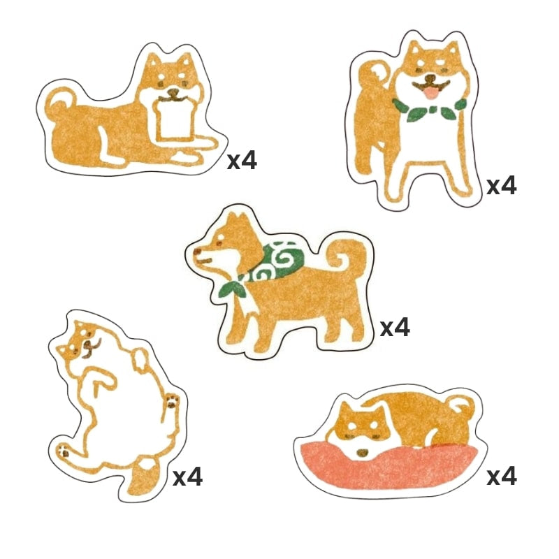 Japanilaiset tarrat Shiba-koira