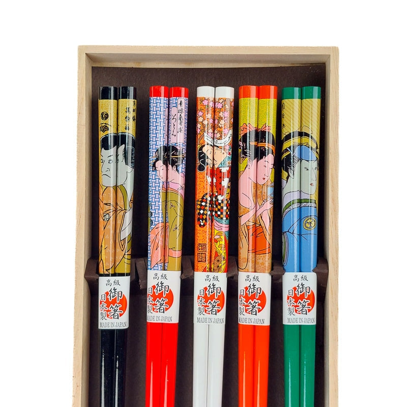 Japanilaiset Ukiyo-e syömäpuikot setti