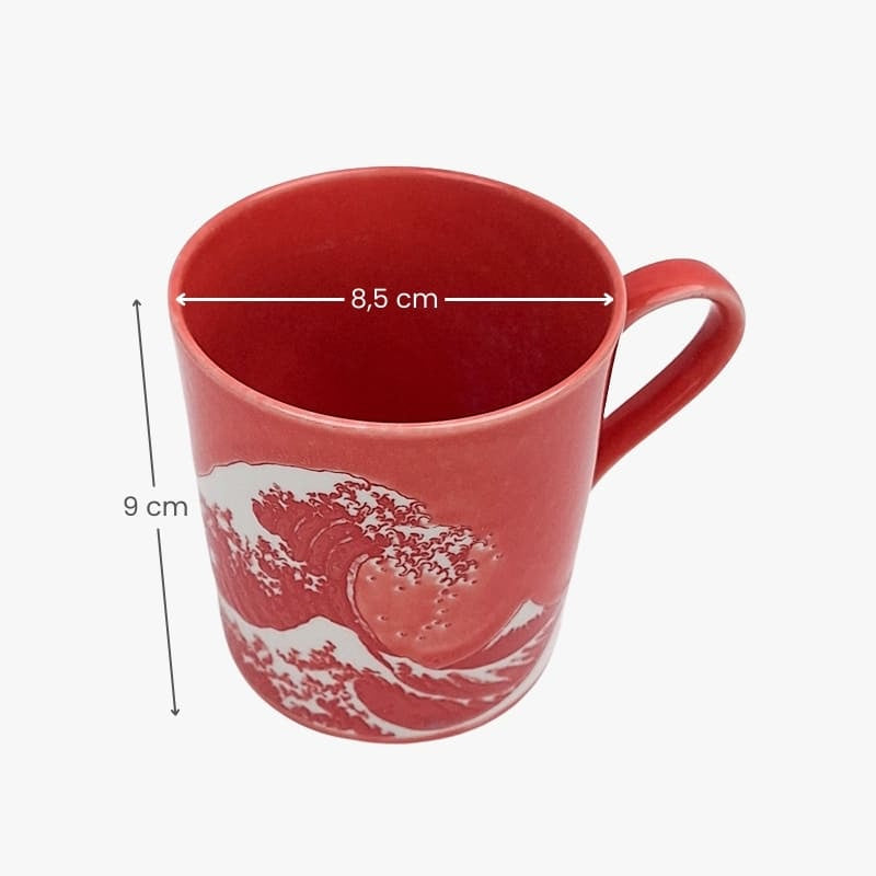 Kanagawa punainen japanilainen muki