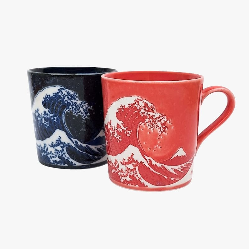 Kanagawa punainen japanilainen muki