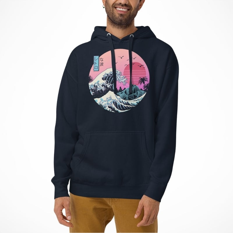 Kanagawa Retro japanilainen huppari
