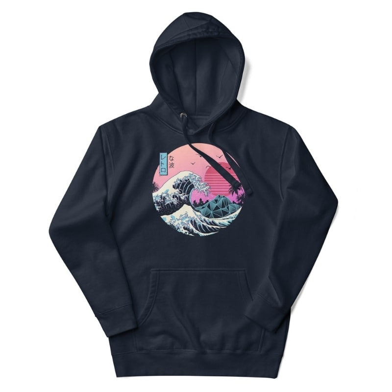 Kanagawa Retro Japanilainen huppari - S