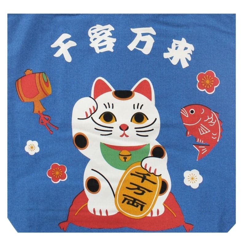 Kangaskassi Sininen Maneki Neko siunaus