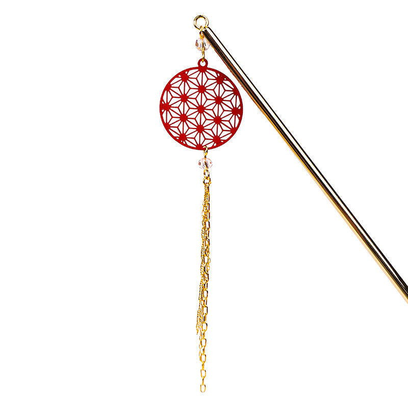 Japanilainen Kanzashi Asanoha kuvio Punainen