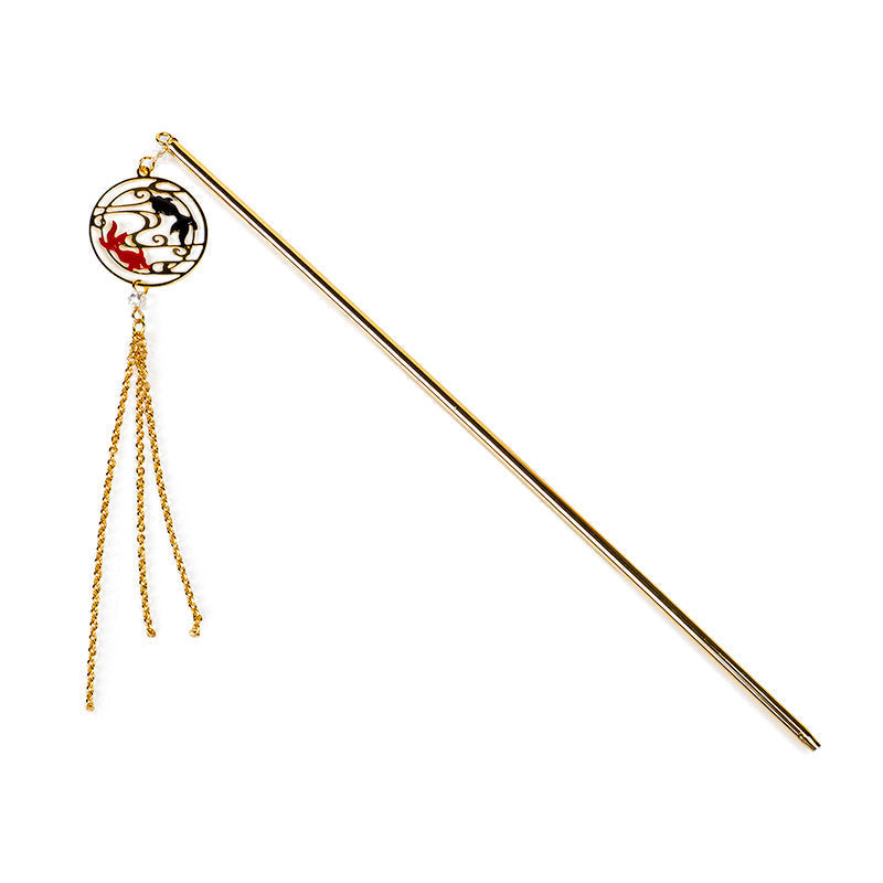 Japanilainen Kanzashi Punainen ja musta kala