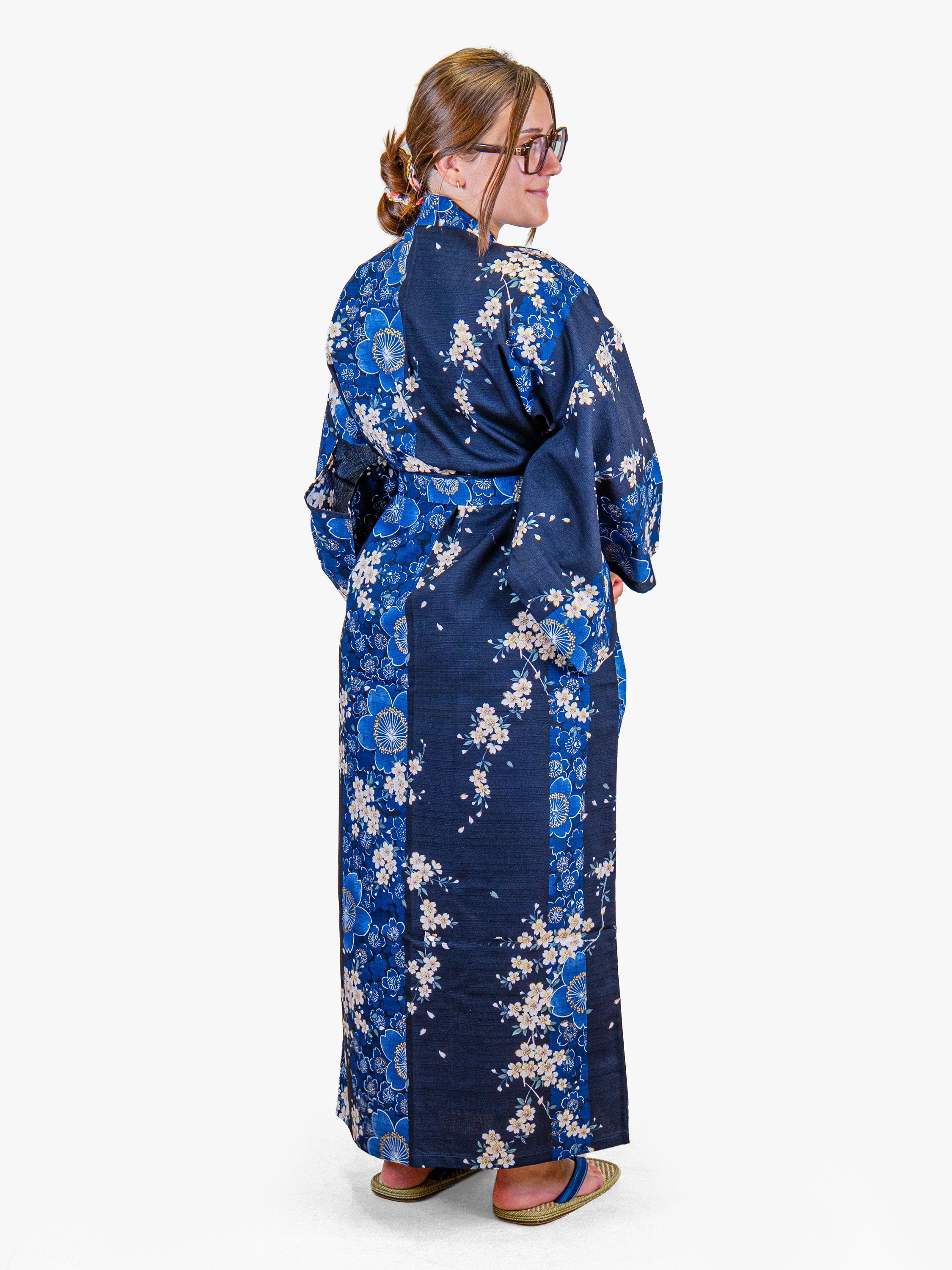 Naisten japanilainen kimono, sininen Sakura