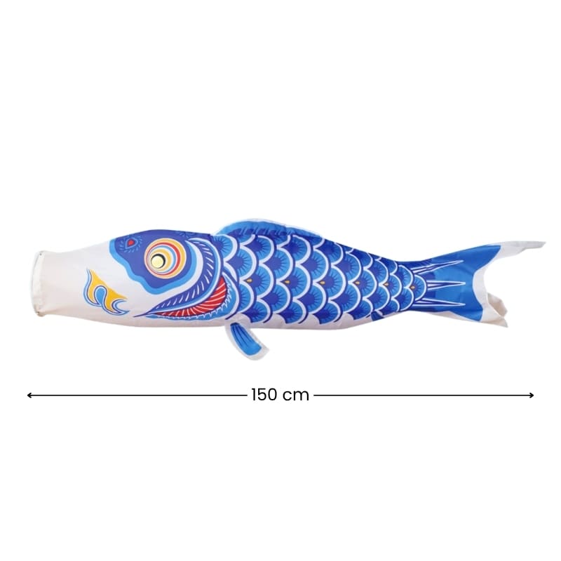 Sininen perinteinen japanilainen Koinobori 150 cm