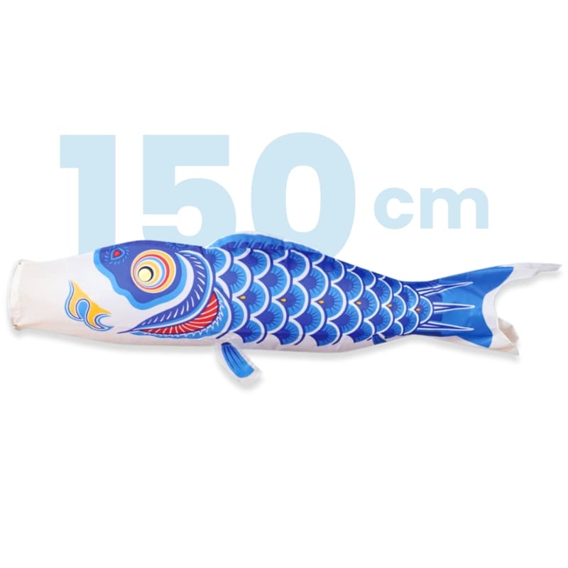 Sininen perinteinen japanilainen Koinobori - 150 cm