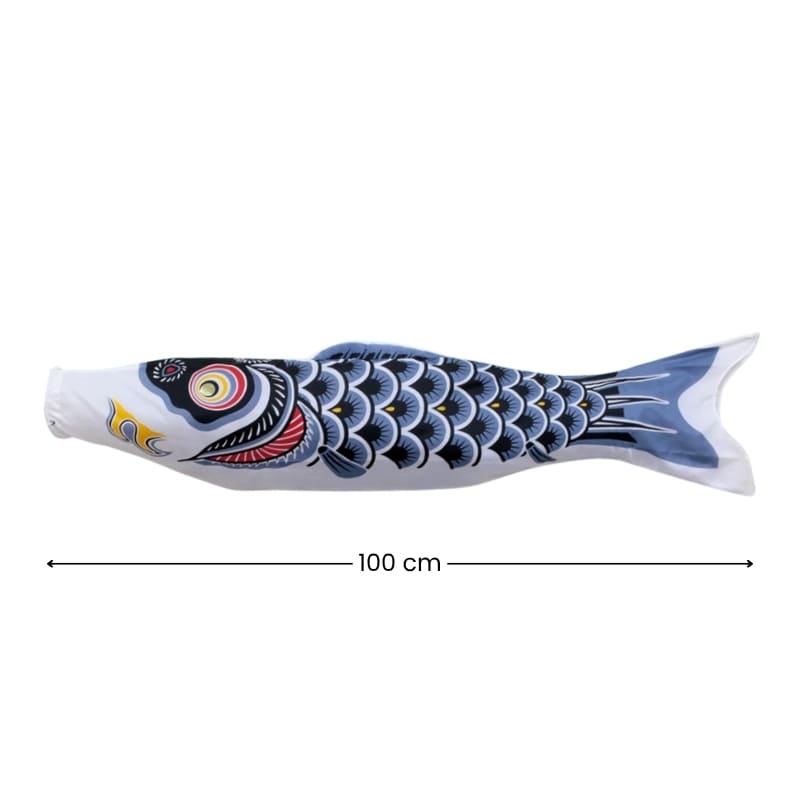 Perinteinen japanilainen Koinobori Musta 100 cm