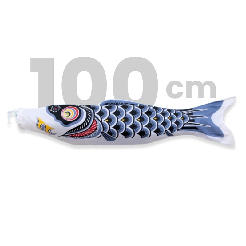 Perinteinen japanilainen Koinobori Musta - 100 cm