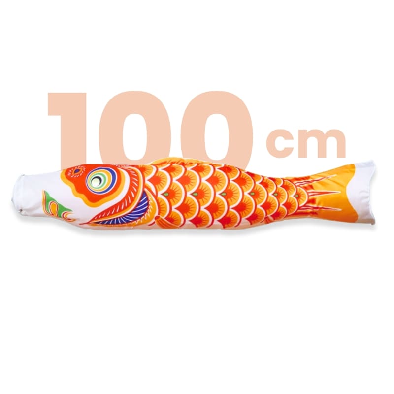 Perinteinen japanilainen Koinobori Orange - 100 cm