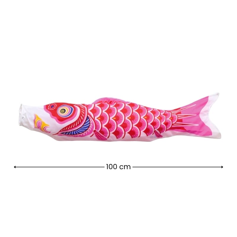 Perinteinen vaaleanpunainen japanilainen Koinobori 100 cm