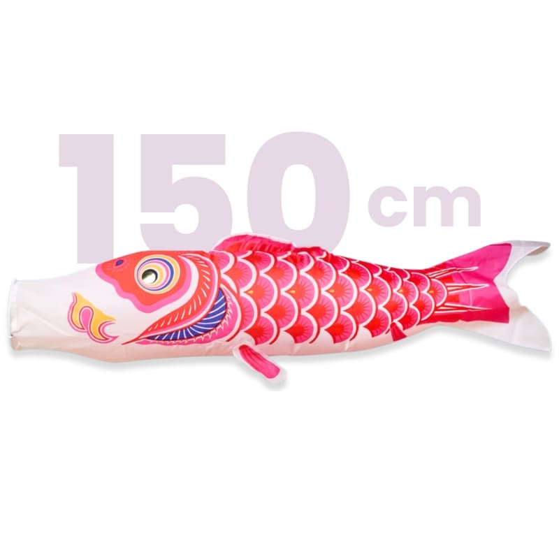 Perinteinen vaaleanpunainen japanilainen Koinobori - 150 cm