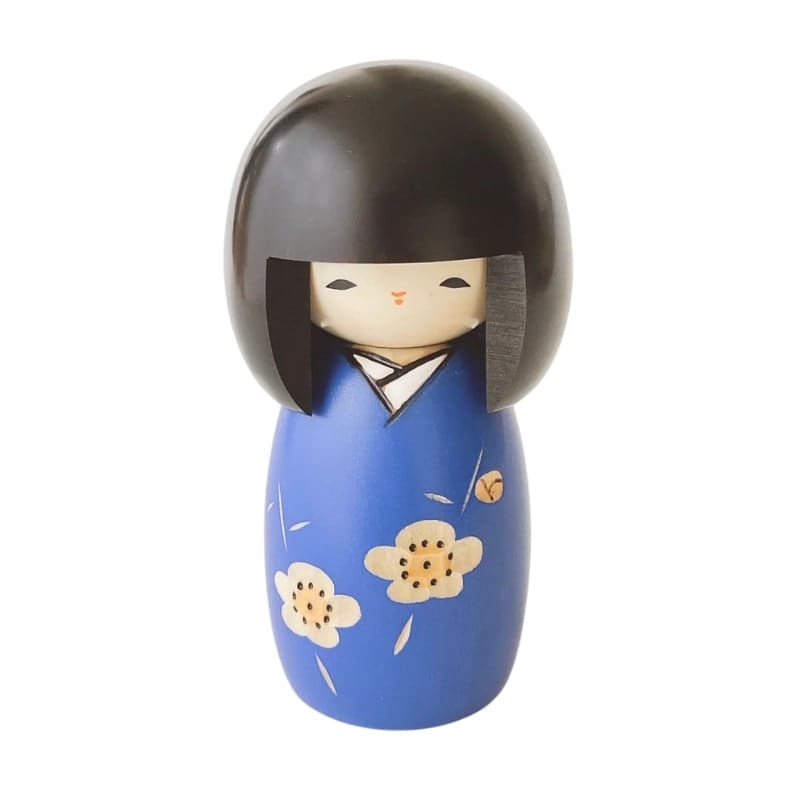 Kokeshi Kaika sininen nukke