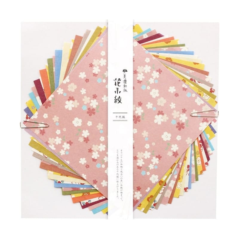 Kukkainen Chiyogami Japanilainen paperi - 15x15 cm