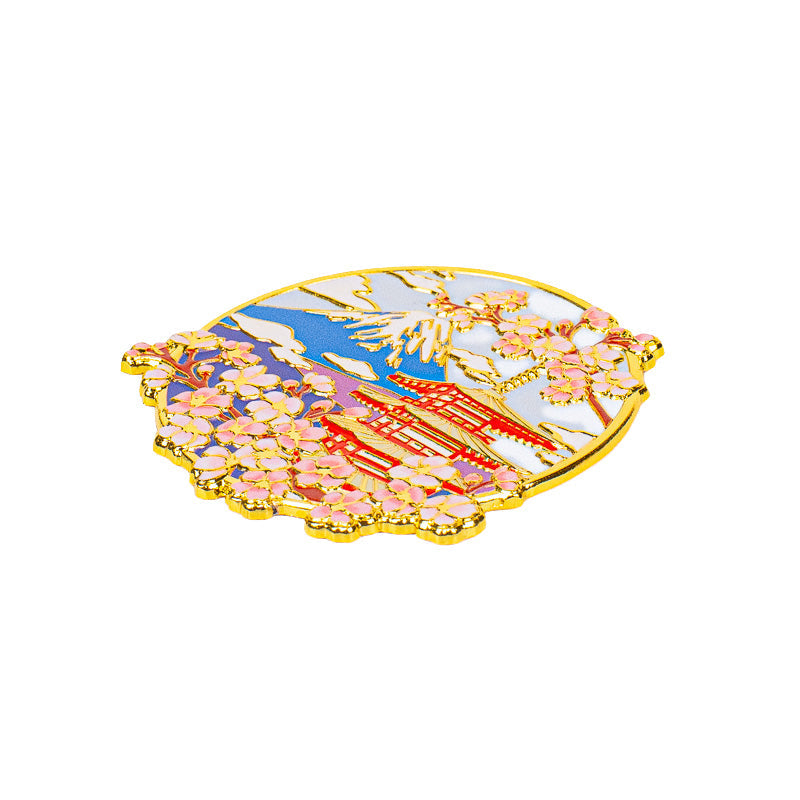 Magnet Japonais en Métal Pagode Fuji & Sakura