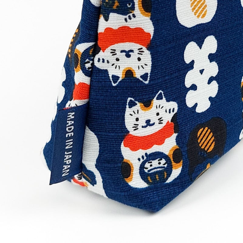 Maneki Neko japanilainen kytkin laukku sininen