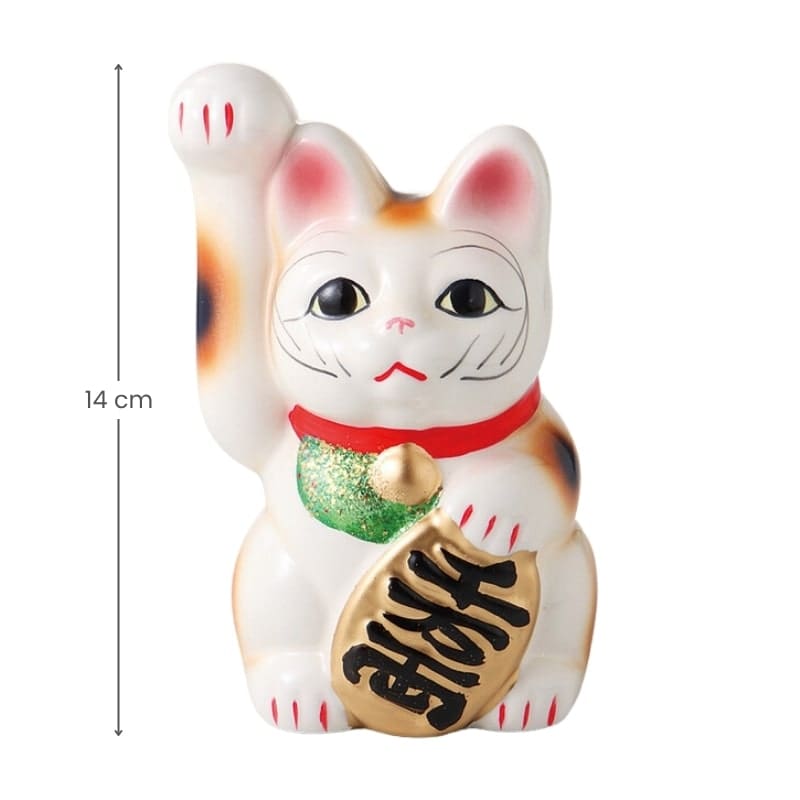 Maneki Neko korotettu oikea tassu - 14 cm