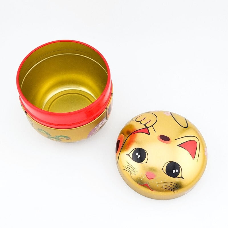 Maneki Neko kultainen metallinen teepakkaus