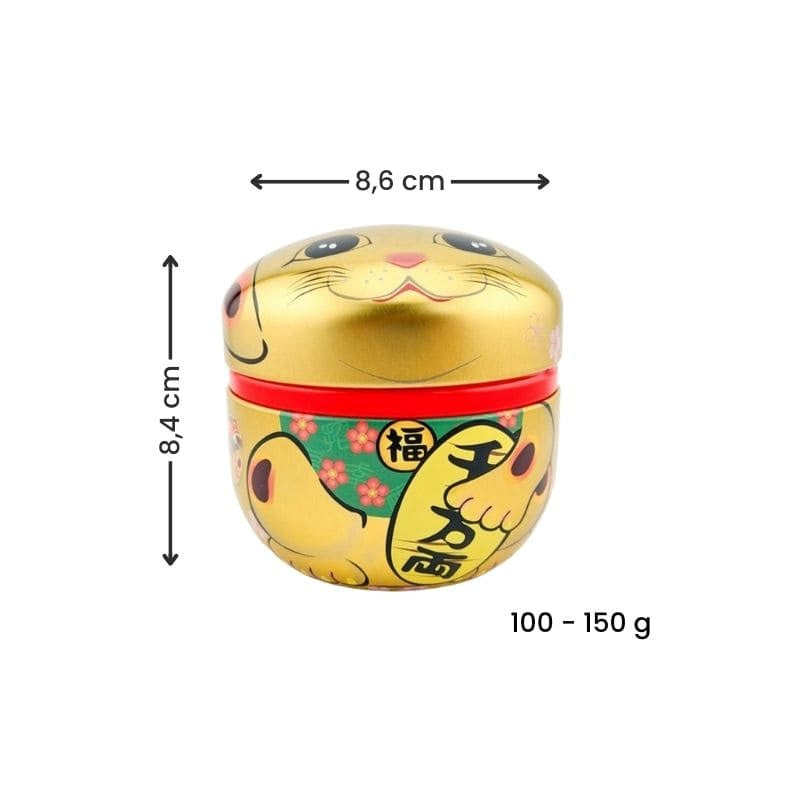 Maneki Neko kultainen metallinen teepakkaus